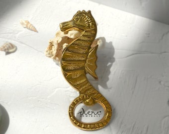 Seahorse Brass Bottle Opener; Classic Gifts; Top Gift 2024; Handcraft Bali; Table Decor; Home Gift; Barware; Nautical Kitchen; Decorative