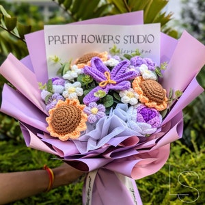 Häkelblumenstrauß, Häkelblumen, Hochzeitsstrauß, Blumenarrangement Valentinstag, Muttertag, Abschlussgeschenke, Häkellilien