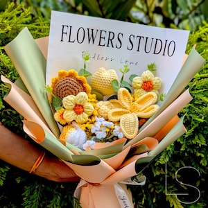 Häkelblumenstrauß, Häkelblumen, Hochzeitsstrauß, Blumenarrangement Valentinstag, Muttertag, Abschlussgeschenke, Häkellilien