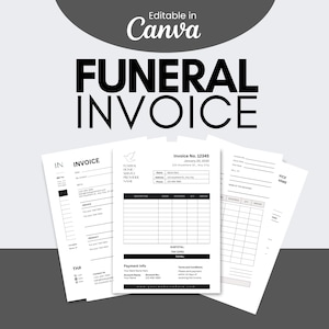 Editable Funeral Invoice Template Bundle (Digital Download)