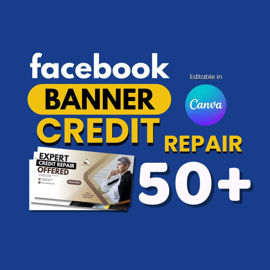 Credit Repair Facebook Cover Templates: 50+ Banner Designs (digital ...