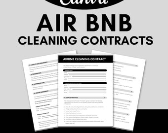 Airbnb Cleaning Contract Templates: Editable Cleaning Service Agreement (Digital)
