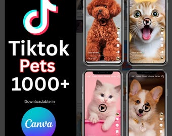 Vídeos de mascotas en TikTok: Plantillas de Canva