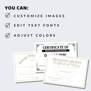My Ruler Bragging Rights Editable Bragging Rights Certificate Template (digital Download) - Etsy