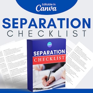 Sjablonen voor scheidingschecklist: ultieme gids, bewerkbare canva (digitale download)