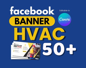 HVAC Facebook Banner Templates: Social Media Kit (Digital Download)