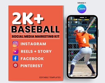Baseball Social Media Kit: 2K+ Templates (Digital Download)