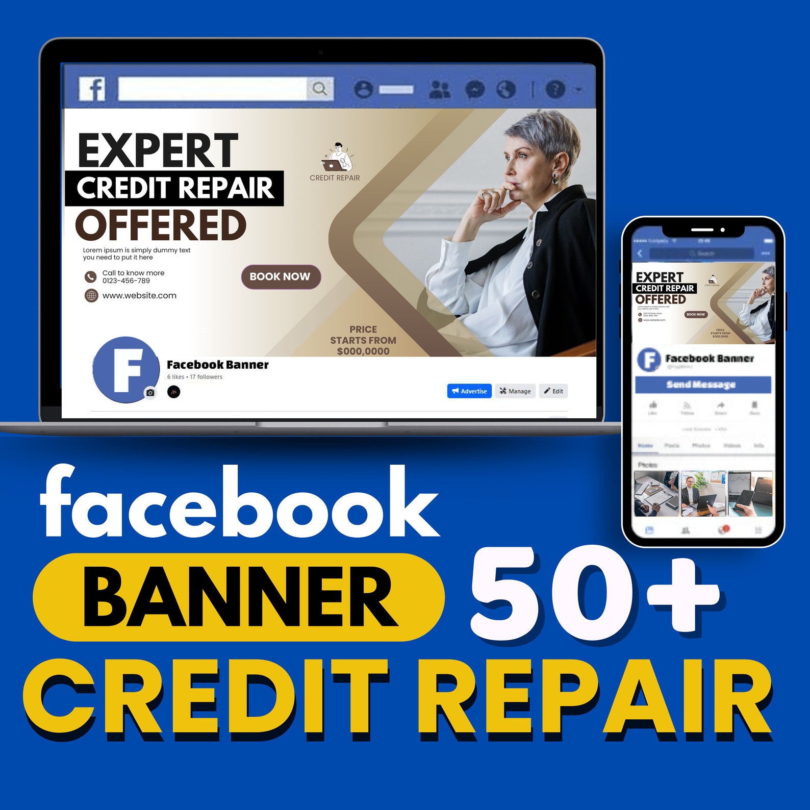 Credit Repair Facebook Cover Templates: 50+ Banner Designs (digital ...