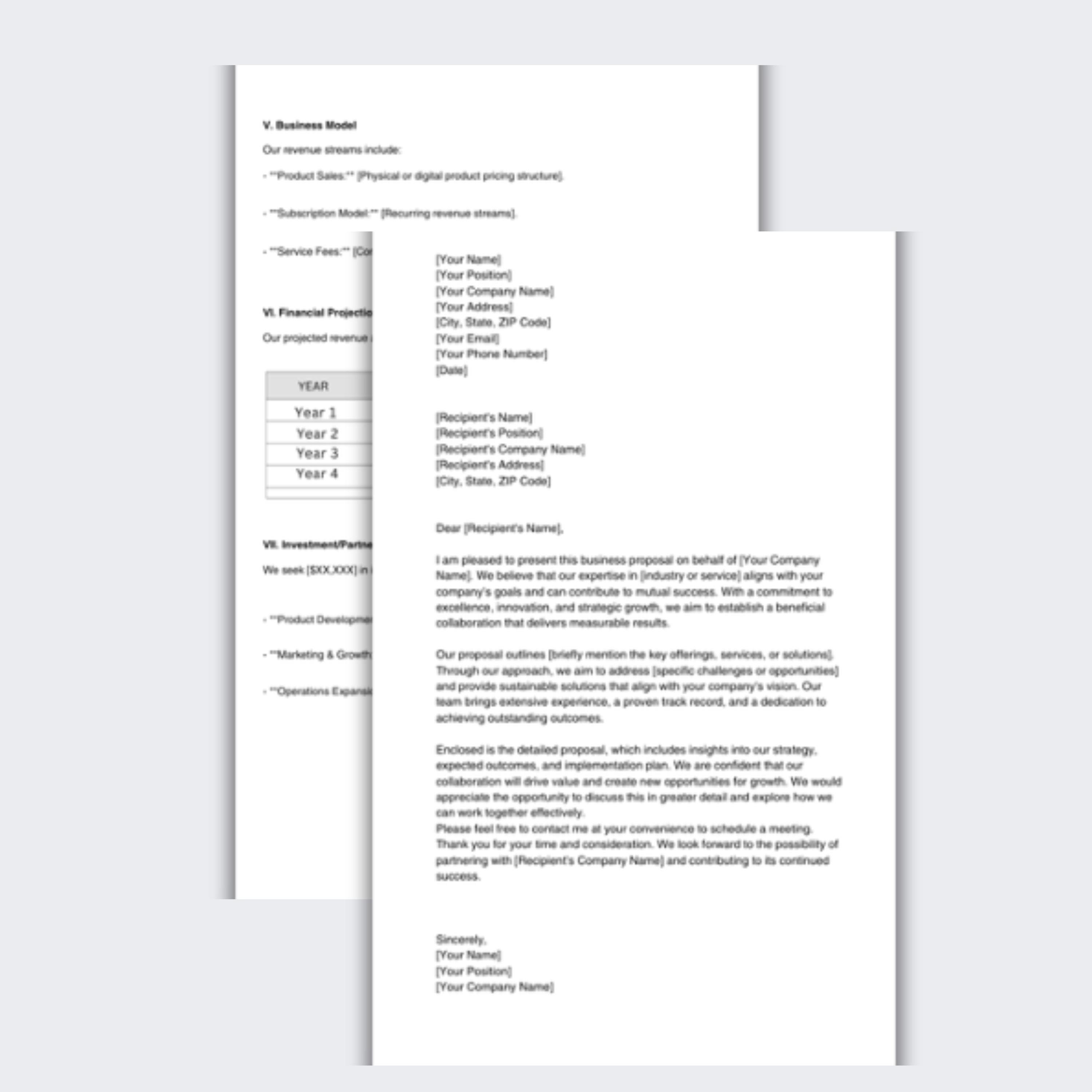 Business Proposal Template Bundle: 50+ Editable Templates (digital ...