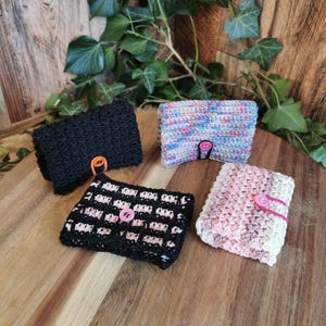 Porte-cartes faits à la main au crochet en 100% coton, variété de couleurs, fabrication artisanale