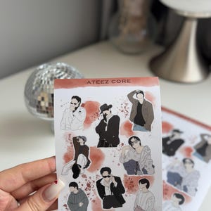 Ateez kern stickervel | dagboek briefpapier| K-pop jongensgroep| plakboek