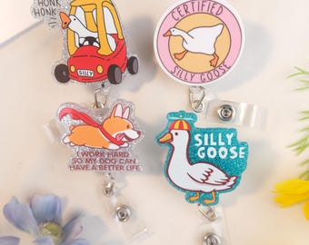 Funny Goose Nurse Badge Reel, Funny Nurse, Cute Medical Badge Clip, Funny Gift For RN, Nursing Student Gifts