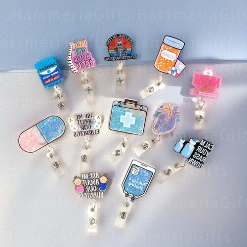 Nurse Doctor Hospital GP Surgery Retractable Badge, Nurse, Medical, Heart Badge Reel, Cardiac Nurse Badge Reel, Cardiac, RN, Badge Reel