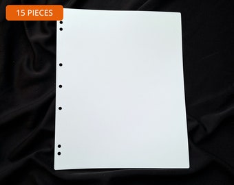 Set of 15 plastic white interleaves sheets for albums with collection material.