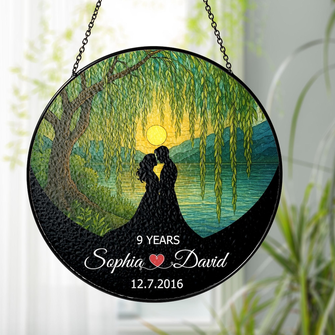 9th Anniversary Willow Stained Glass Suncatcher, Willow Tree 9 Year — free download