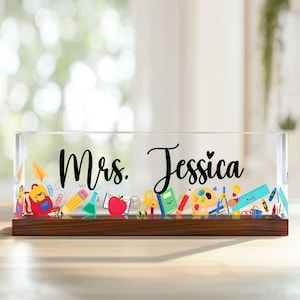 Personalized Teacher Desk Name Plate - Teacher gift, Custom Teacher Desk Name Plate Plaque, Name Plate For Desk, Teacher Appreciation Gift