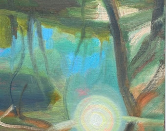 creek in april - oil painting