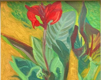 from the garden at olana - oil painting