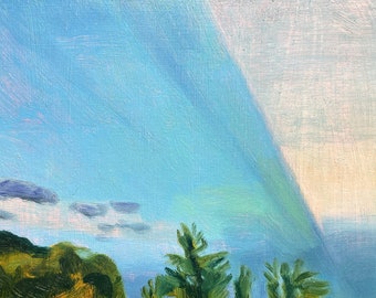 split sunset - oil painting