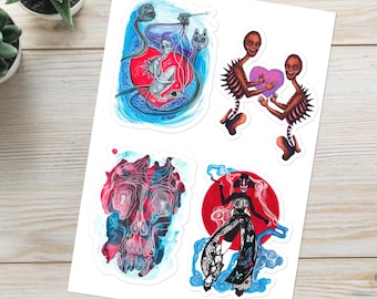 Dark Art Sticker Pack: Surreal Gothic Tattoo Designs