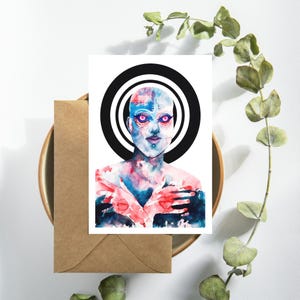 Cartões postais de arte mística, cartões de felicitações espirituais, conjunto de papelaria colorida, presentes de arte exclusivos, acessórios de decoração para casa