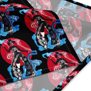 Gothic Oni Bandana, Urban Face Covering Accessory, Demon Art Scarf for Men & Women, Edgy Streetwear Scarf, Alternative Fashion, Pet bandana