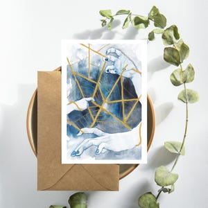 Conjunto de 7 cartões postais artísticos, 7 designs exclusivos em aquarela para decoração de casa, presentes, artigos de papelaria, colecionadores de arte e muito mais