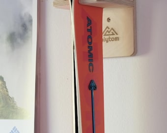 Handmade Birch Plywood Ski Wall Rack: Minimalist Ski Storage