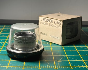 Minolta E Rokkor 75mm f4.5 Enlarger Lens With Original Box
