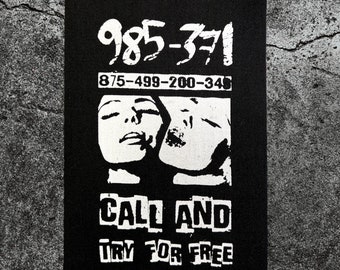 PHONE SEX custom silk screen patch, patch for denim, patch for leather, handcrafted patch