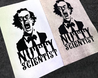 NUTTY SCIENTIST custom silk screen patch, patch for denim, patch for leather, handcrafted patch