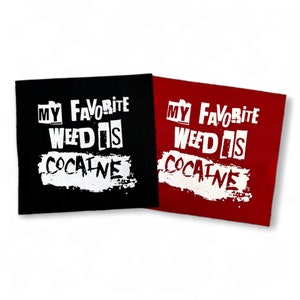 HATE COCAINE patch sérigraphié personnalisé, patch pour denim, patch pour cuir, patch artisanal