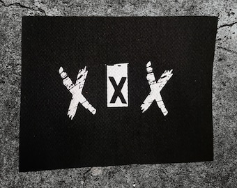 STRAIGHT EDGE custom silk screen patch, patch for denim, patch for leather, handcrafted patch