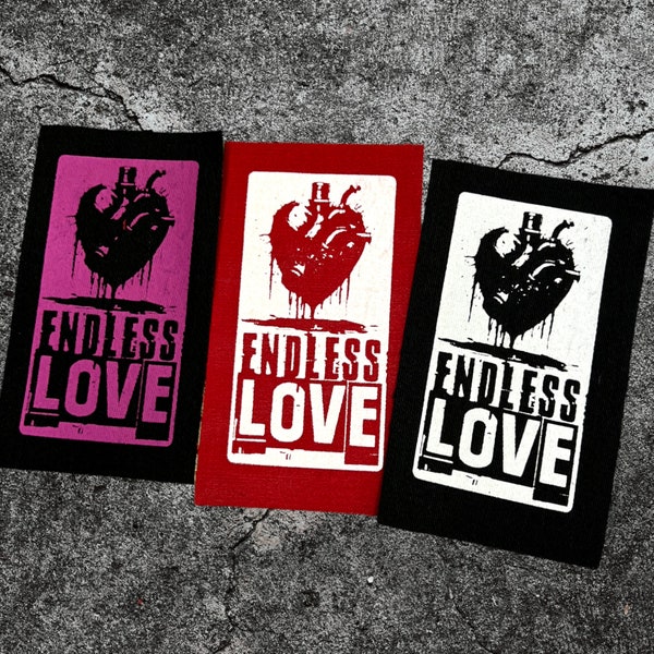 ENDLESS LOVE custom silk screen patch, patch for denim, patch for leather , handcrafted patch