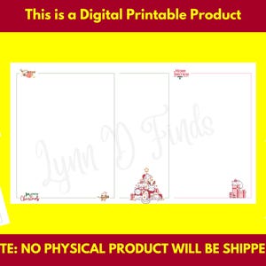 Printable Christmas Stationary, Printable Christmas Paper for Holiday Note-Taking, Digital Christmas Animals Stationary Paper