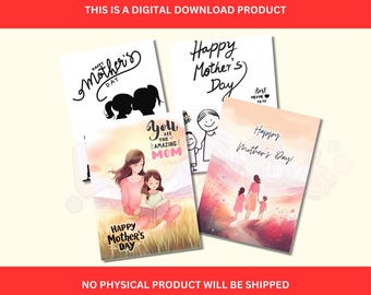 Printable Mother's Day Card: Foldable Greeting Card (PDF)