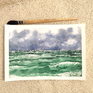 Mare. Acquerello originale (no stampa) 15x21cm