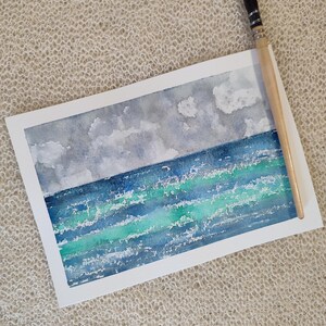 Mare. Acquerello originale (no stampa) 15x21cm