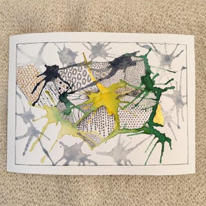 Dipinto astratto originale ad acquerello (no stampa) 24,5x17,5cm