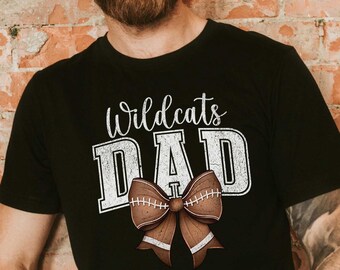 Custom Football Dad Present Personalized Mascot Dad Shirt Bow T-Shirt, Son and Dad High School Sweatshirt Team football lover Family T Shirt