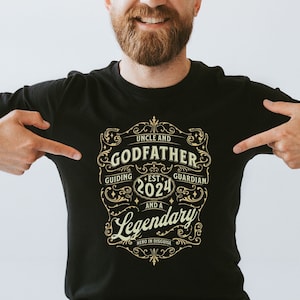 Uncle Godfather Gift Idea Personalized New Uncle Tshirt Custom Godfather To be T Shirt Gift for new Uncle Christening Baptism Godparent