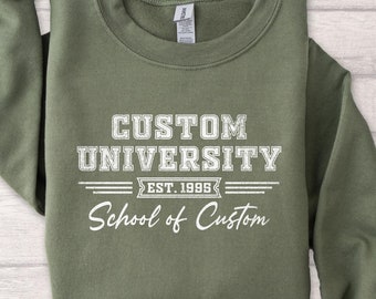 Benutzerdefinierte College Shirt personalisierte Universität Sweatshirt Geschenk für sie Graduierung Geschenk Studenten Einschulung Geschenk Uni Shirt Unikat grad