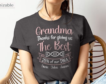 Personalized Gift From Grandkids Best Grandma Ever Uniqye Granny gift Custom Shirt Mothers day present T shirt Nana Nonna Tee Great Grandma