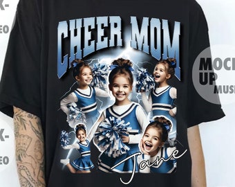 Personalized Cheer Mom T-Shirt PNG: Custom Photo Design (Digital Download)