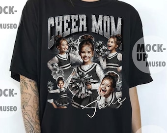 Personalized Cheer Mom T-Shirt PNG: Custom Photo Design (Digital Download)