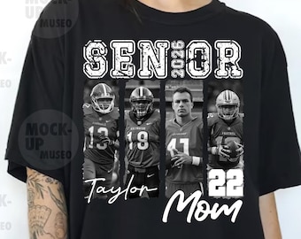 Custom Senior Football Mom PNG: Player Photo Shirt (Digital Download)