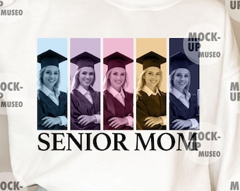Personalized Senior Mom PNG: Custom Graduation T-Shirt Design (Digital Download)