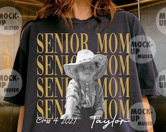 Personalized Senior Mom 2027 PNG, Custom Class of 2027 Shirt Design, Senior Graduation Gift, Custom Student Photo, Graduation Keepsake