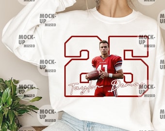 Personalized Football Player PNG: Custom Jersey Number & Photo (Digital Download)