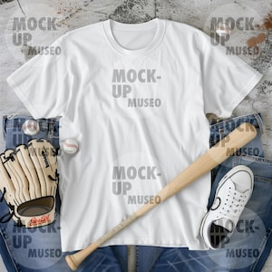 MOCKUP, White Color Mockup, Baseball Shirt Mockup, Natural Mockup, White Shirt Mockup, Baseball Mock Up, Baseball Glove, Baseball Shoes